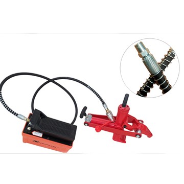 Pneumatic hydraulic tire stripping device