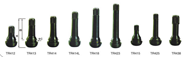 Snap-in Tubeless Tire Valves